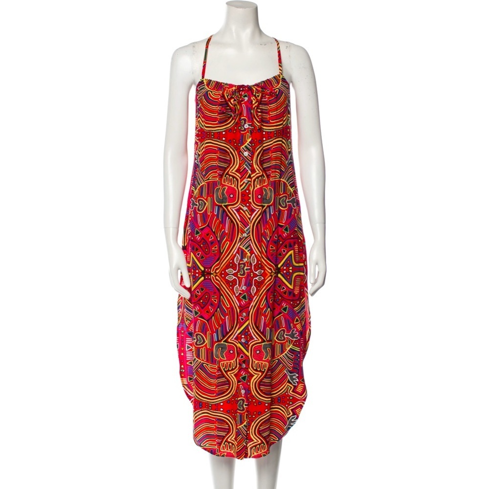 MARA HOFFMAN Red Easy Midi Dress L